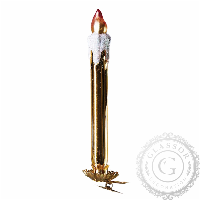 Christbaumschmuck - Kerze goldgelb