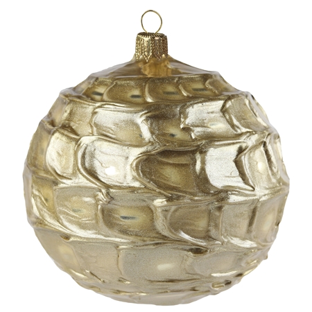 Glaskugel mit gold strukturiertem Dekor