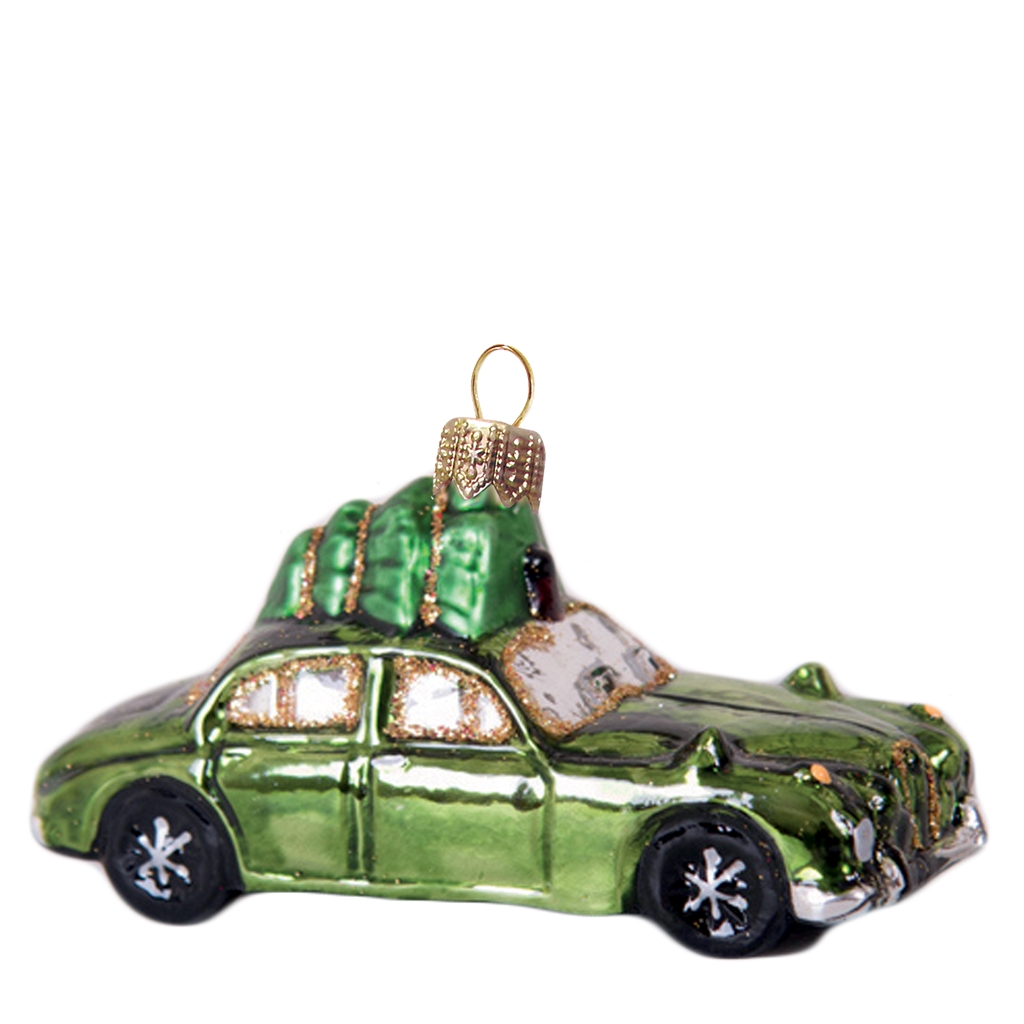 Weihnachtsschmuck Auto Grün mit Baum