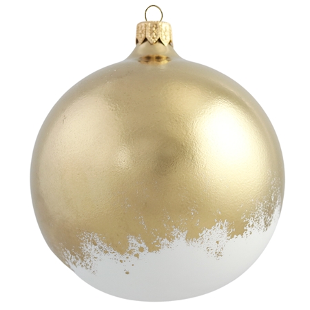 Weihnachtskugel  weiß mit gold Dekor