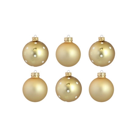 Weihnachtskugeln Set Gold mit zartem Punktedekor