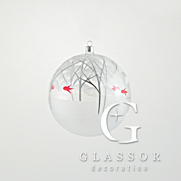 Weihnachtskugel  transparent, Dekor