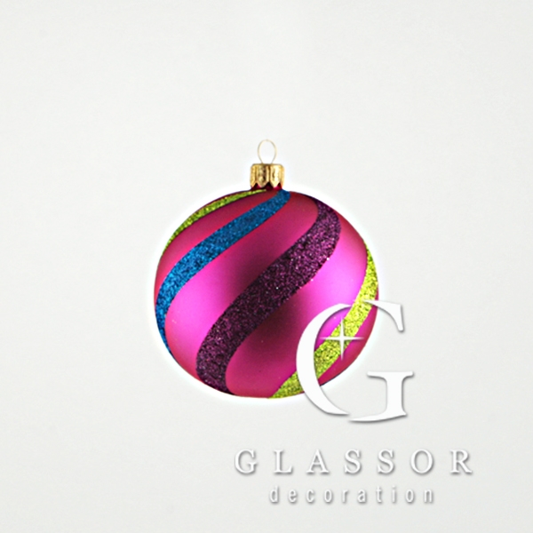 Christbaumkugel dunkel-rosa, Dekor Φ 8 cm