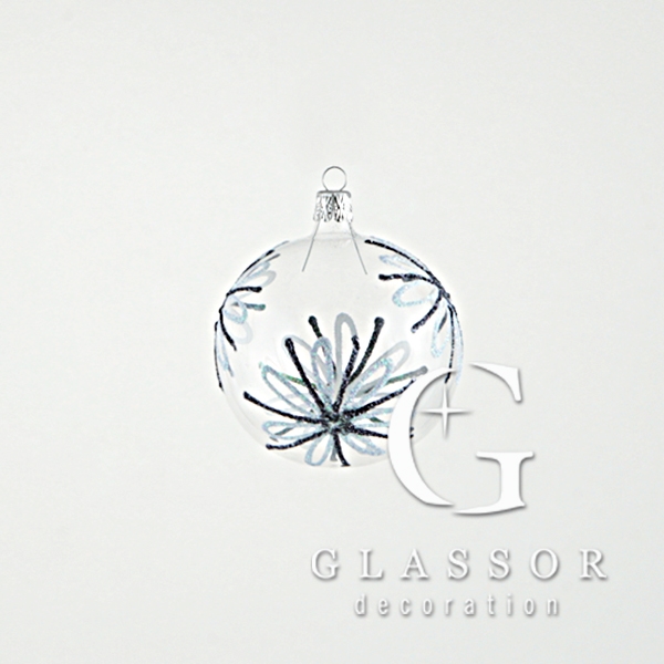 Christbaumkugel transparent, Dekor &#934; 7 cm
