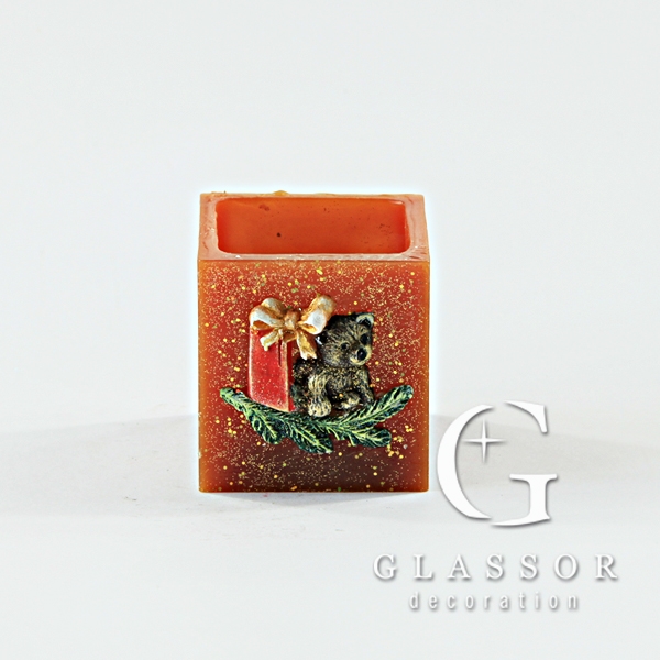 Kerzenständer Rot mit Bärchen
