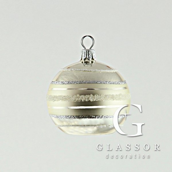 Weihnachtsetikette  Silber Streifen
