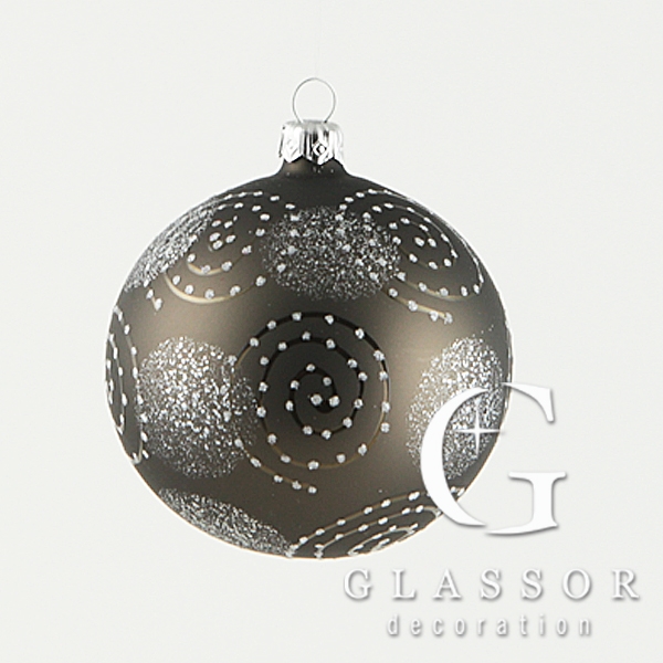 Weihnachtsbaumschmuck grau matt 8 cm