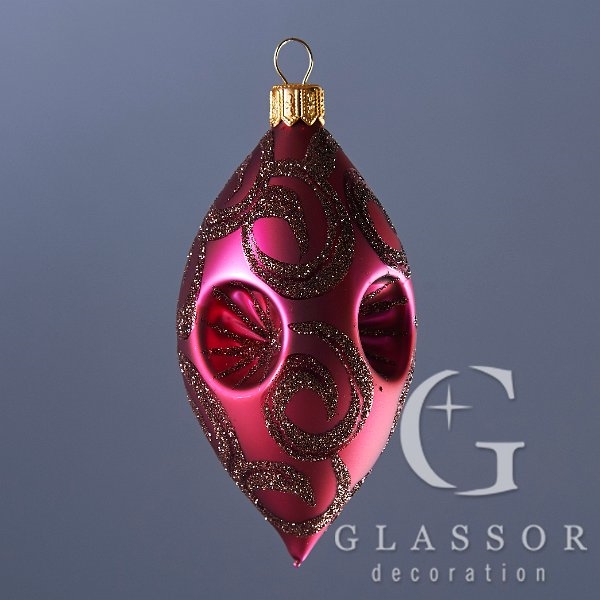 Glasschmuck - Olive bordeaux matt