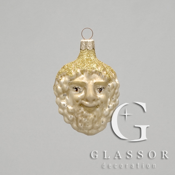 Weihnachtsbaumschmuck - Erdgeistgesicht goldgelb