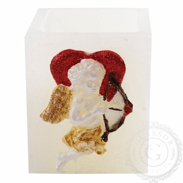 Leuchter mit Herz und Amor
