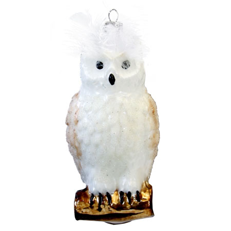 Weiße Eule Christbaumschmuck