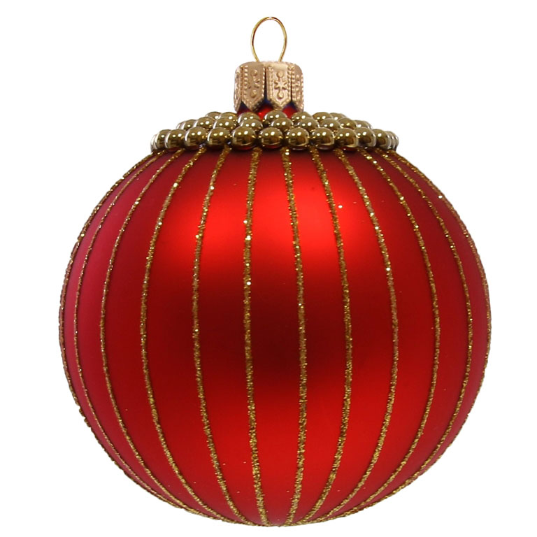 Rote Kugel mit goldenen Linien