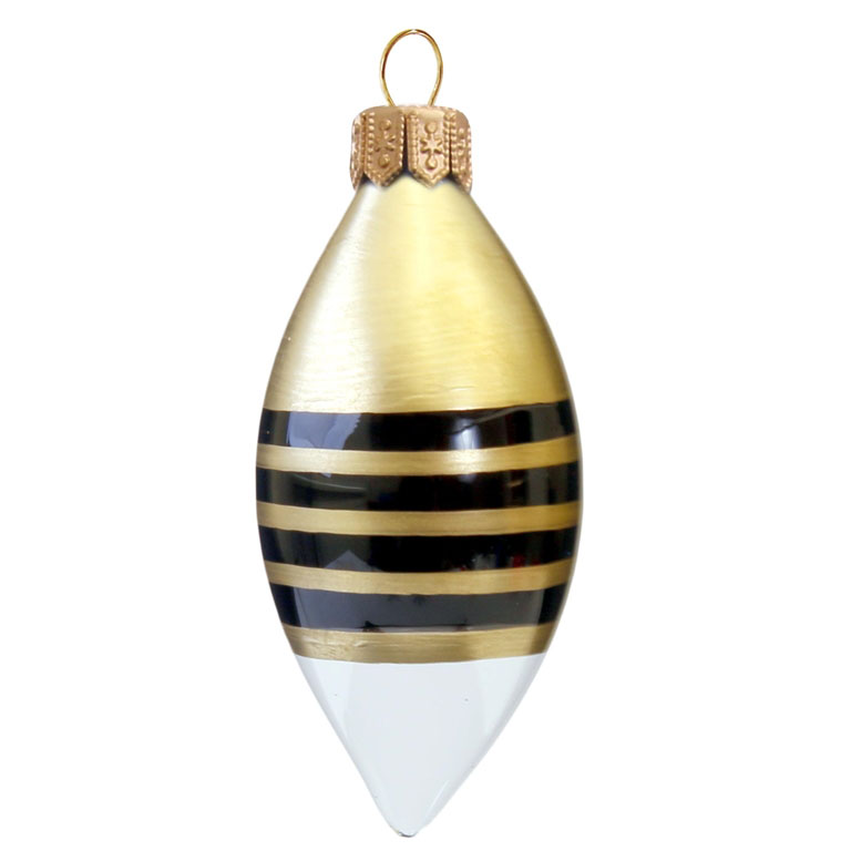 Olive mit goldenem und schwarzem Streifendekor