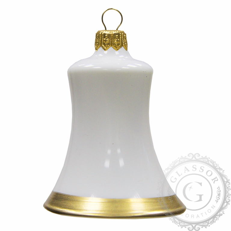 Bell weißes Porzellan mit einem goldenen Streifen