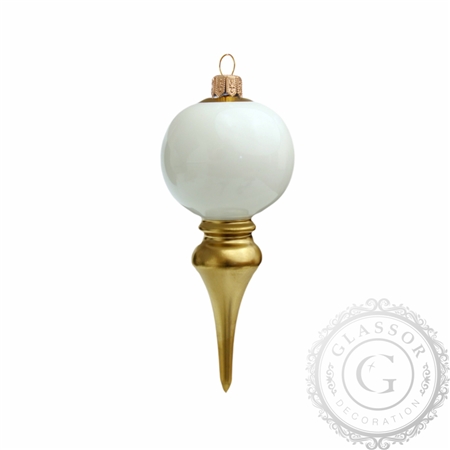 Weißer Schmuck, freie Form mit goldenem Dekor