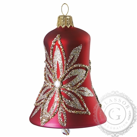 Weihnachtsglocke mit Platinblumen Dekor