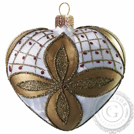 Weihnachtsherz weiß und gold