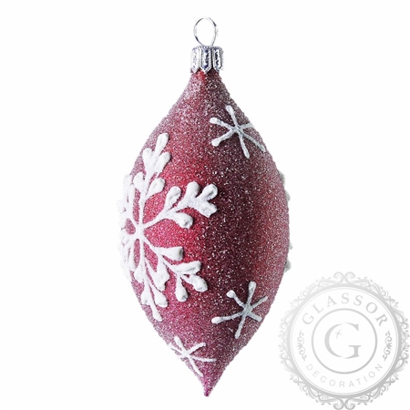 Weihnachtsschmuck, Olive weinrot, Dekor 10x5 cm