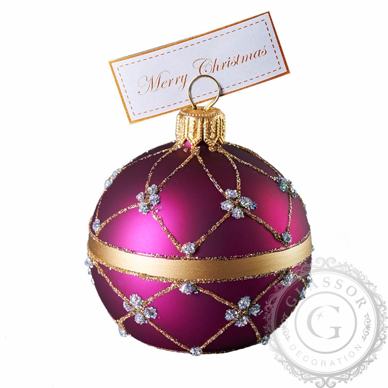 Weihnachtsschmuck - Kugel für den Tisch in lila Farbe, 5 cm
