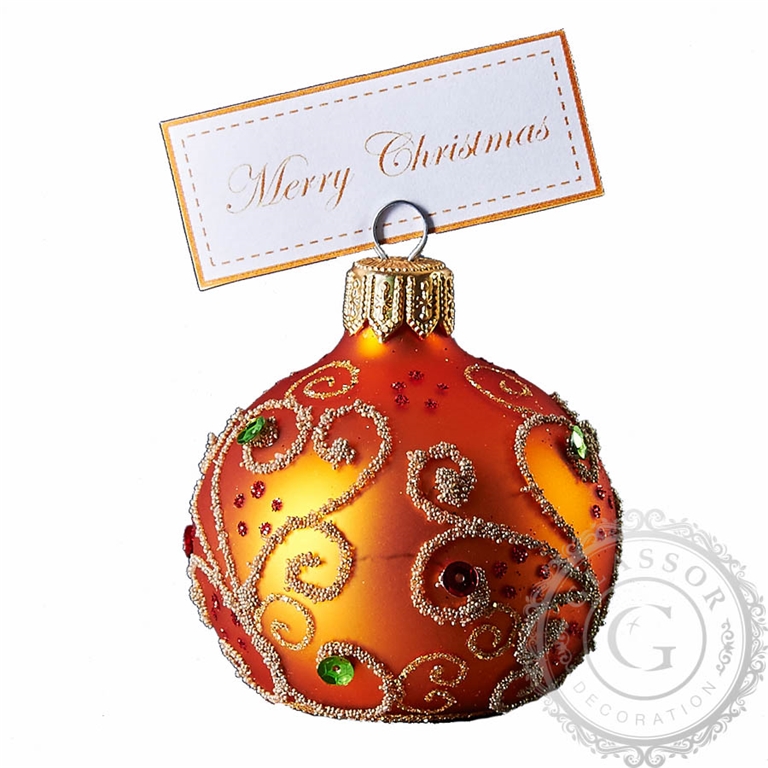 Weihnachtskugel für den Tisch orange, 5cm