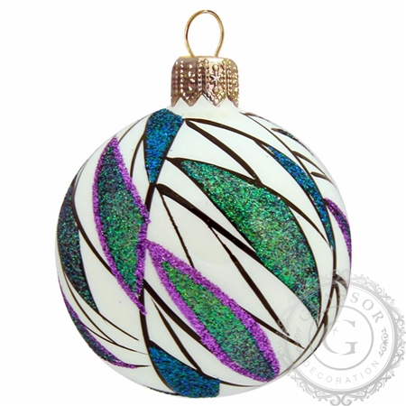 Weihnachtskugel weiß modern | Decor-by-Glassor.cz