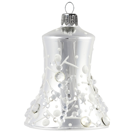 Silbere glänzende Glasglocke mit gefrorenen Regentropfen-Dekor