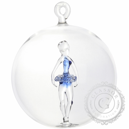 Transparente Glaskugel mit Ballerina | Decor-by-Glassor.cz