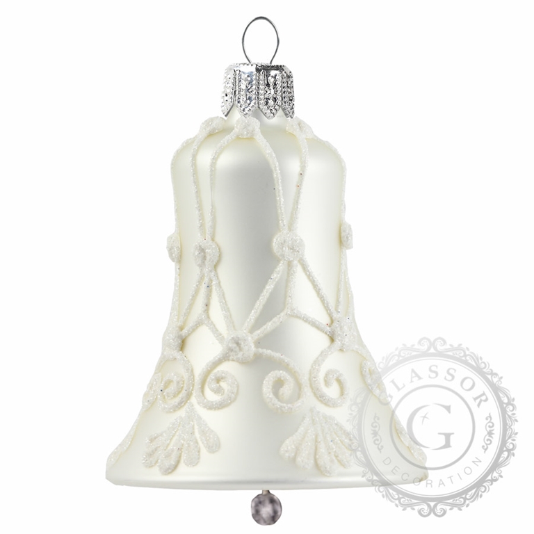 Weiße matte Glocke mit weißem Dekor