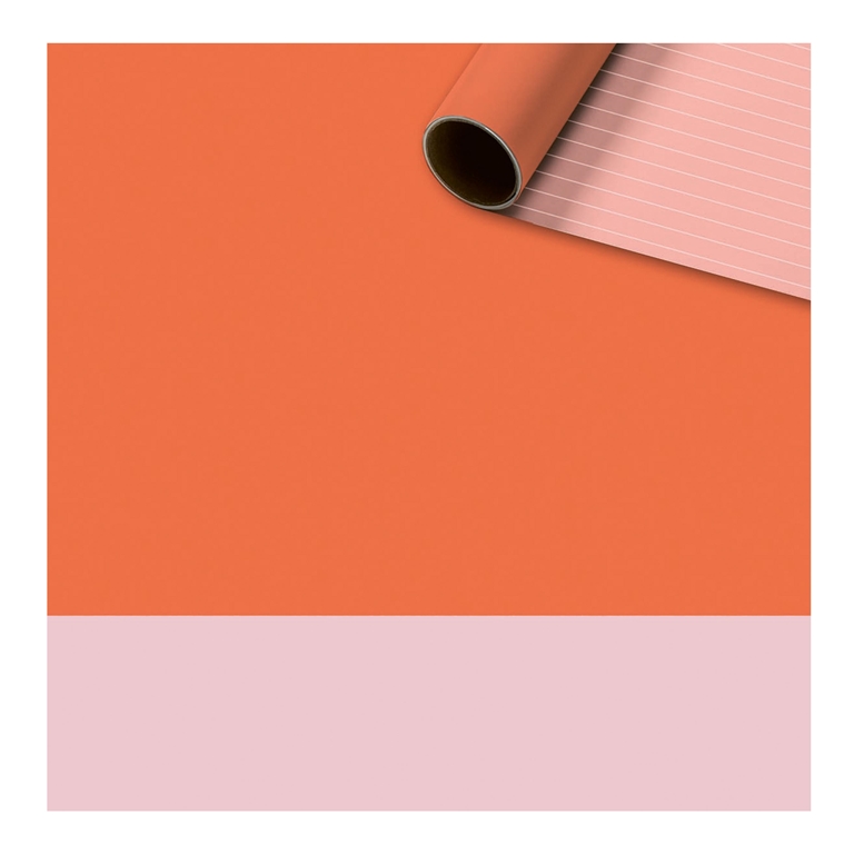 Geschenkpapier orange mit rosa Streifen