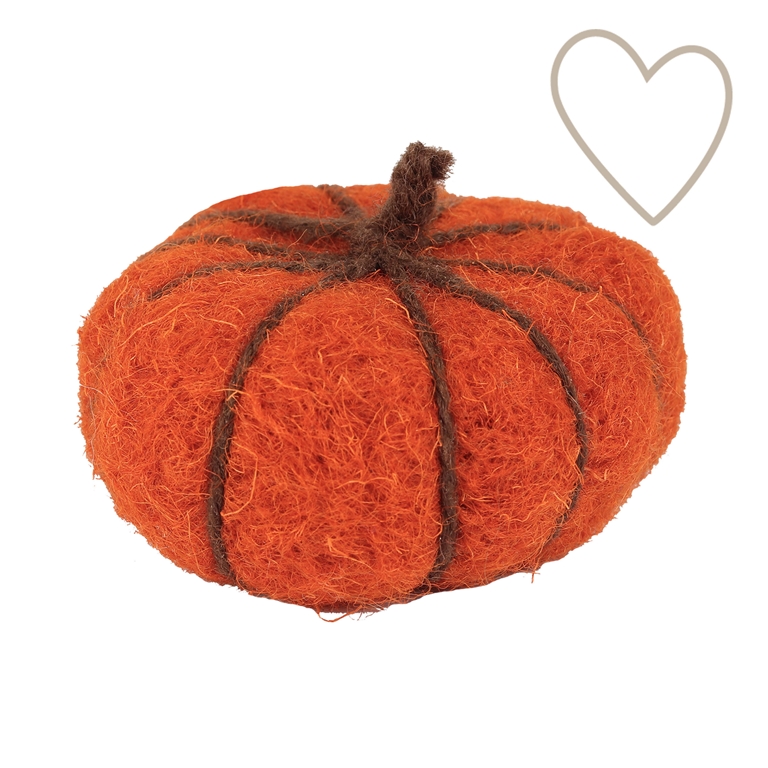 Orange Kürbis aus Filz aus geschützter Werkstatt | Decor-by-Glassor.cz