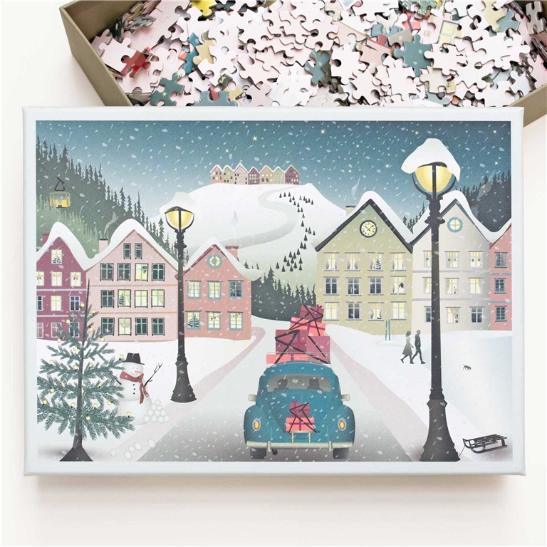 Design Puzzle mit Winterstadt 1000 Teile