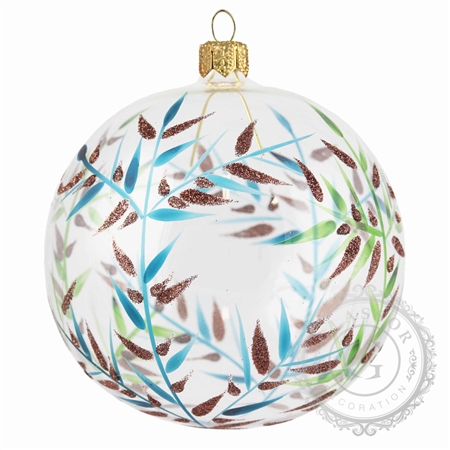 Glas Weihnachtskugel mit Zweigen
