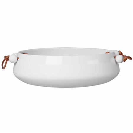 Porzellanschale mit Ledergriffen | Decor-by-Glassor.cz