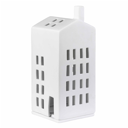 Kerzenhalter Weißes Porzellanhaus mit Kamin | Decor-by-Glassor.cz