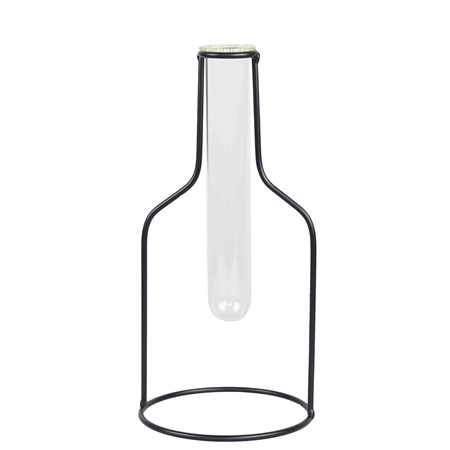 Design Vase - Reagenzglas mit Metallständer Größe L