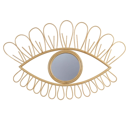 Rattan augenförmiger Spiegel mit Wimpern