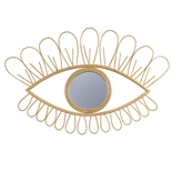 Rattan augenförmiger Spiegel mit Wimpern Rattan augenförmiger Spiegel mit Wimpern
