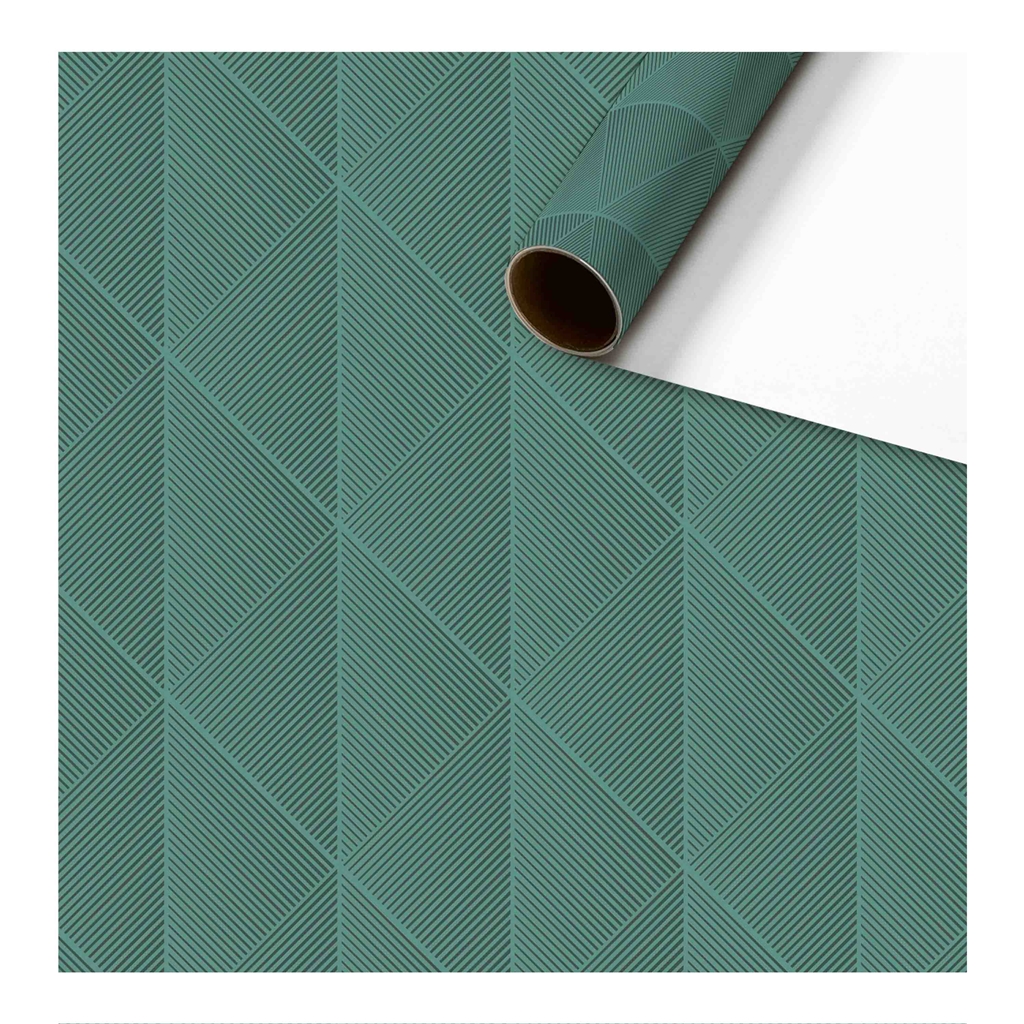 Türkisfarbenes Geschenkpapier mit Streifen