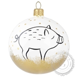 Weihnachtskugel mit gemaltem Wildschwein Weihnachtskugel mit gemaltem Wildschwein