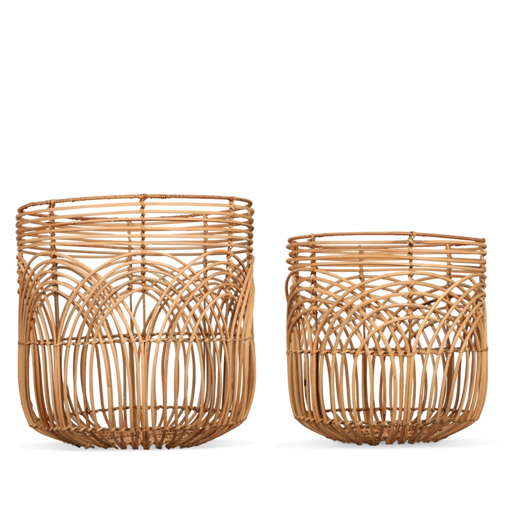Handgewebte Rattan-Tabletts Mit Muscheleinlage – 3-teiliges Set, Verschiedene Größen, Dekorativ & Praktisch