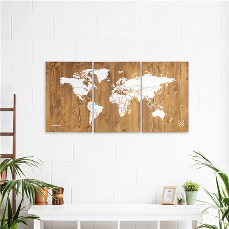 Weltkarte aus Holz Größe XXL