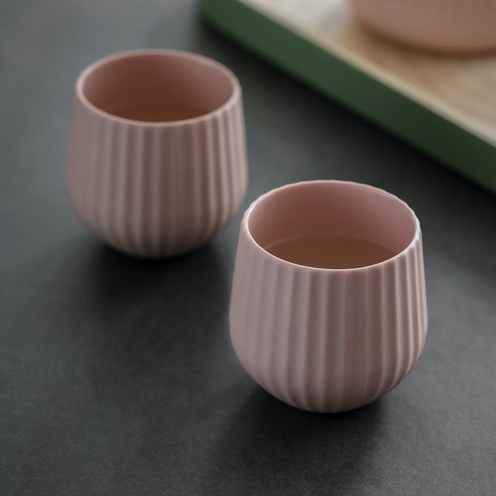 Rosa Keramikgläser 2 Stk
