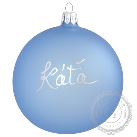 Weihnachtskugel mit Namen blau