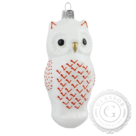 Porzellan Eule mit roten Federn | Decor-by-Glassor.cz