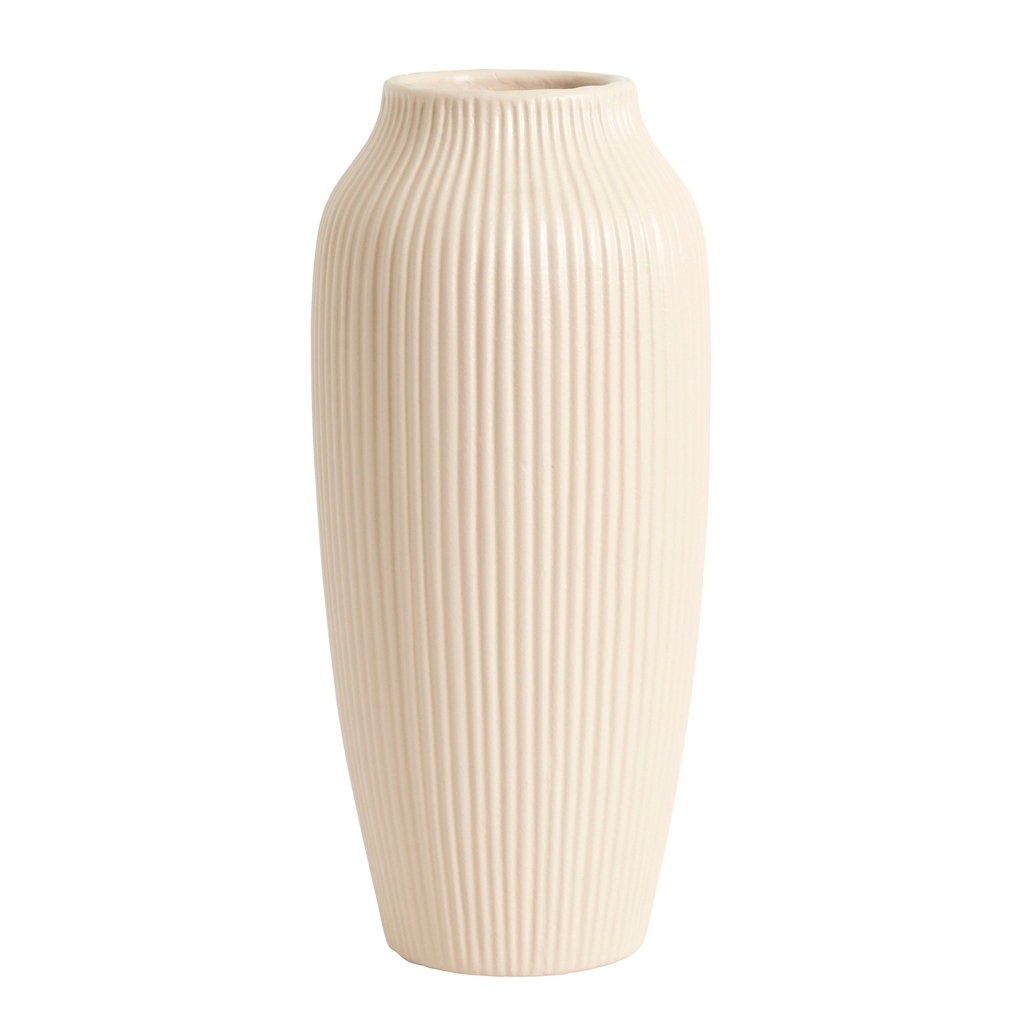 Hohe cremefarbene Vase