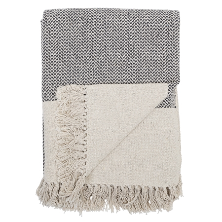 Graue Tagesdecke aus recycelter Baumwolle
