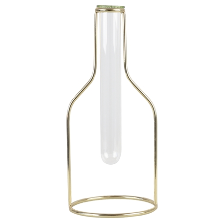 Design Vase - Reagenzglas mit goldenem Ständer Größe XL