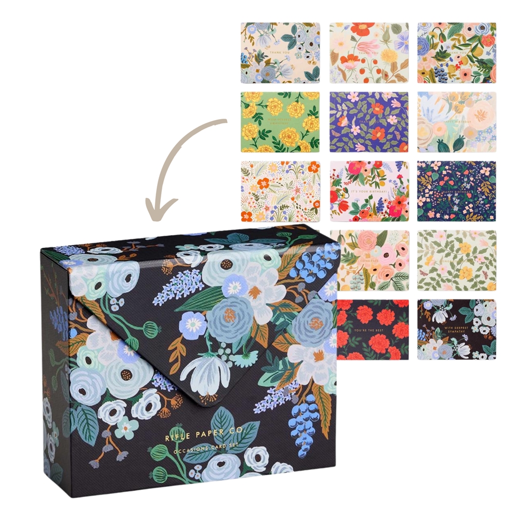 Schachtel mit floralen Grußkarten 15 Stück