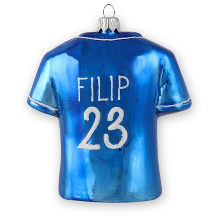 Fußballtrikot blau mit Aufschrift