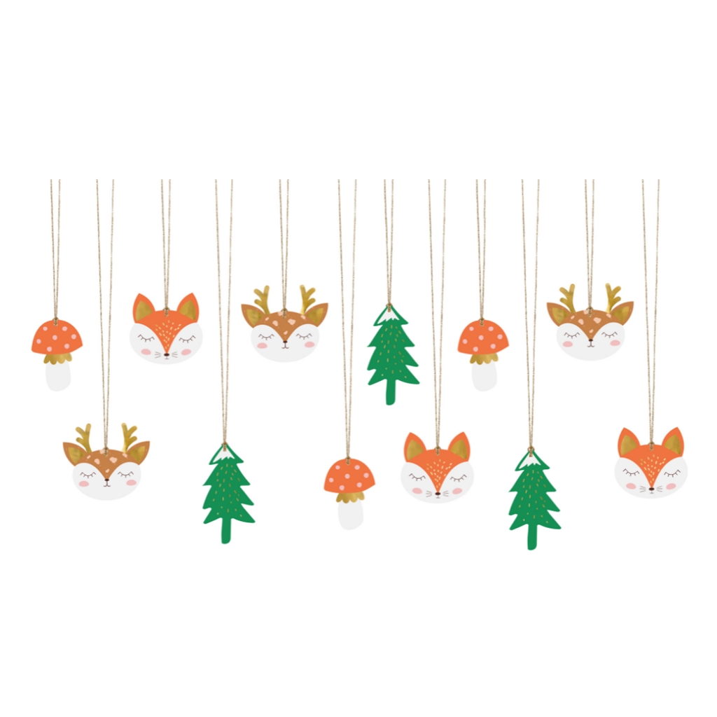 Weihnachtsgeschenkanhänger mit Waldtieren